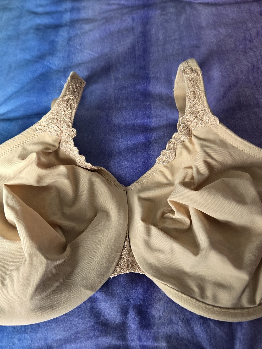 Wacoal Beige Lace-Trim Full Coverage Bra Style 85814